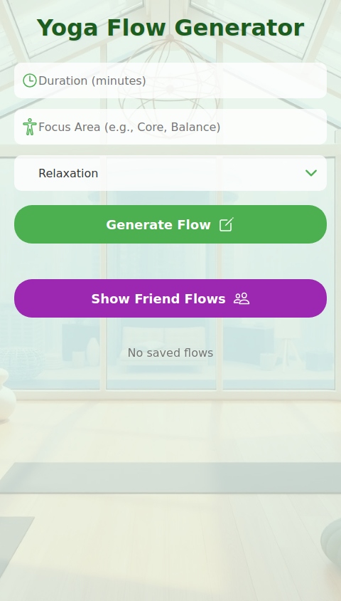 Create an app for yoga teachers to generate different flows for classes with option to select time intervals and what they wanna work on