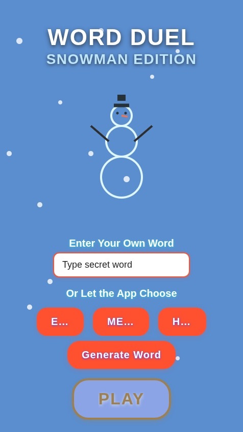 Word Duel Snowman edition 