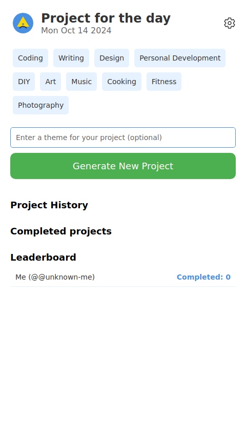 Project of the day suggestion generator for unemployed