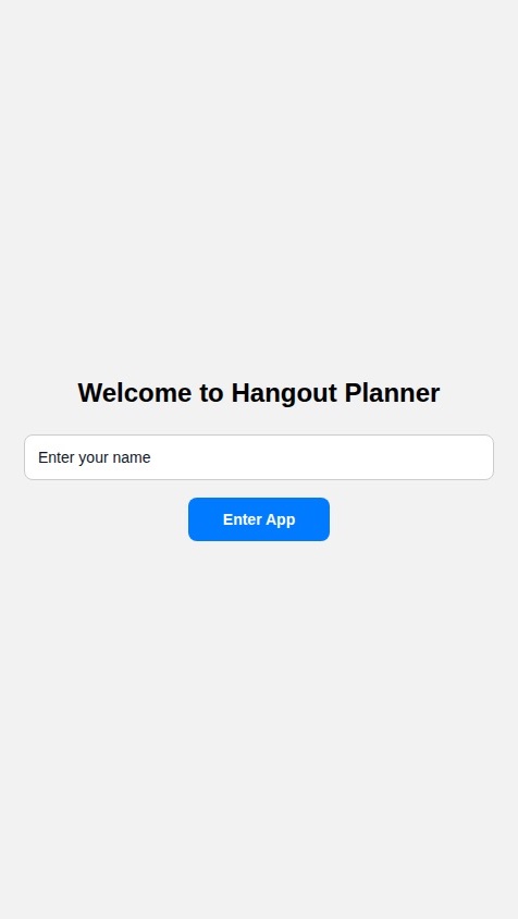 Hangout Planner App – Flow & Prompts