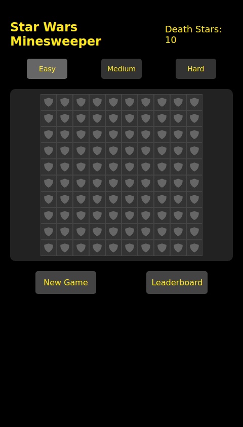 Create a Minesweeper game in Star Wars style