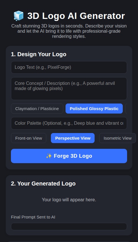 3D Logo AI Generator (W.I.P)