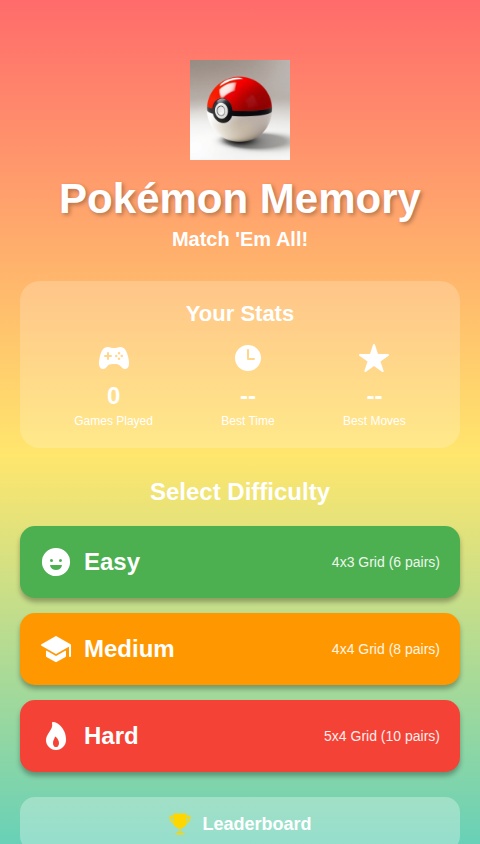 Pokémon Memory Match