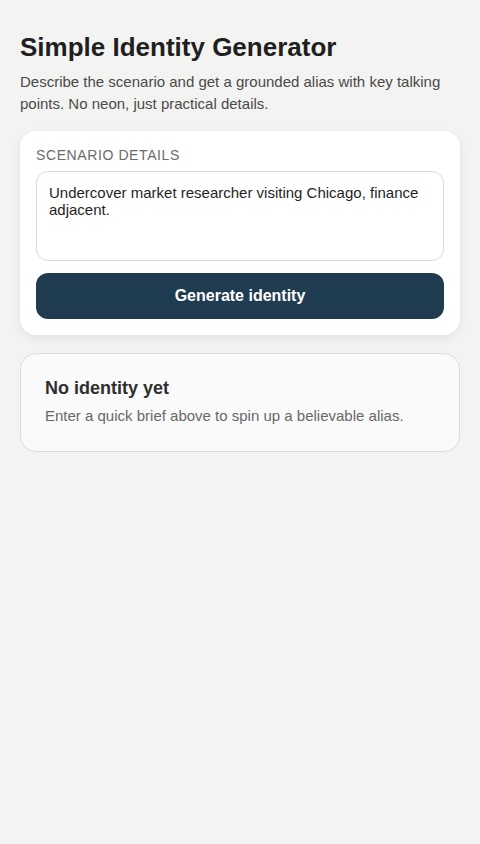 Fake identity generator