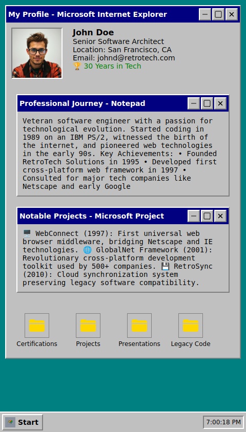 Portfolio windows 95 style