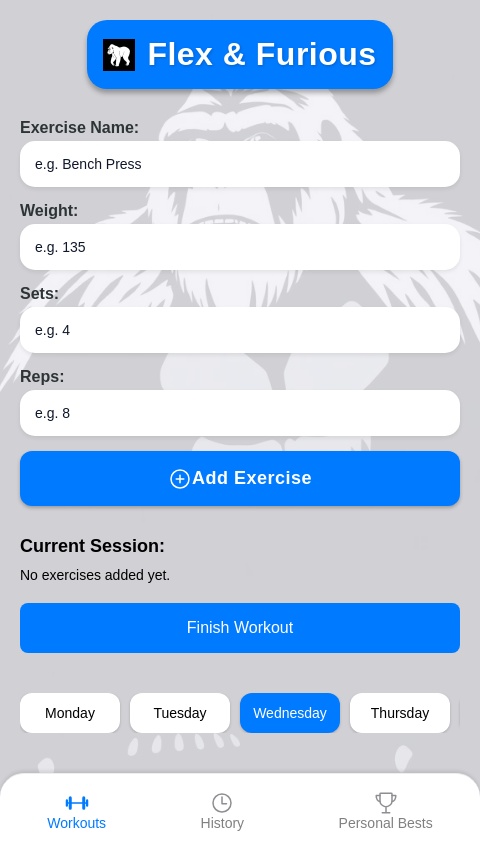 Flex & Furious Workout Tracker