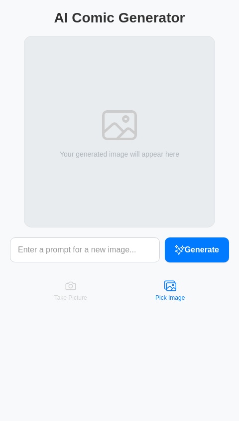 AnAI generator that can generate images and take pictures and generate images from those pictures. The pictures need to be funny comic style.