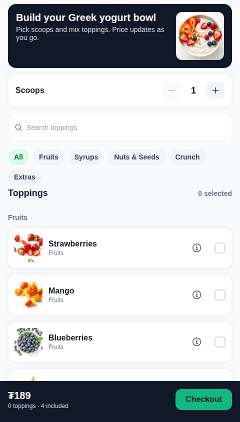Yogurt Bowl Builder