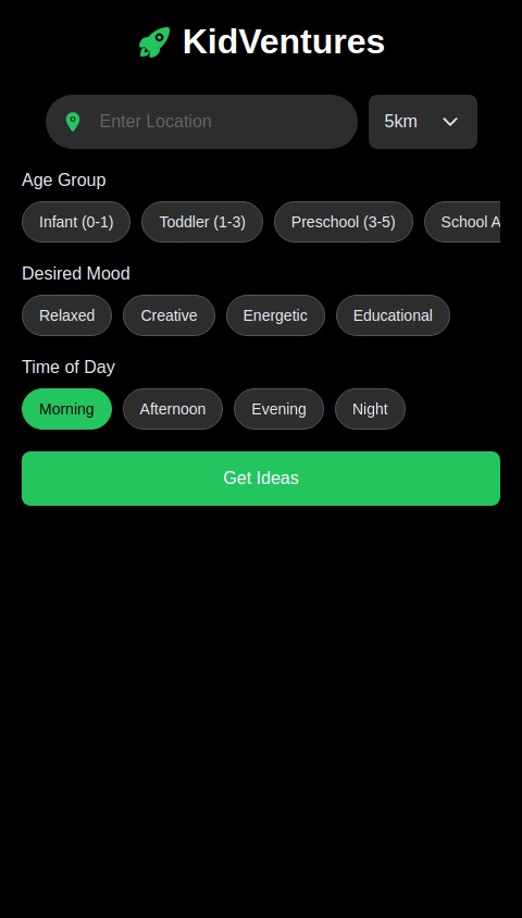 An app for parents that shows you ideas of things to do. You can enter location, age of children, and time of day. The app will suggest appropriate ideas. 