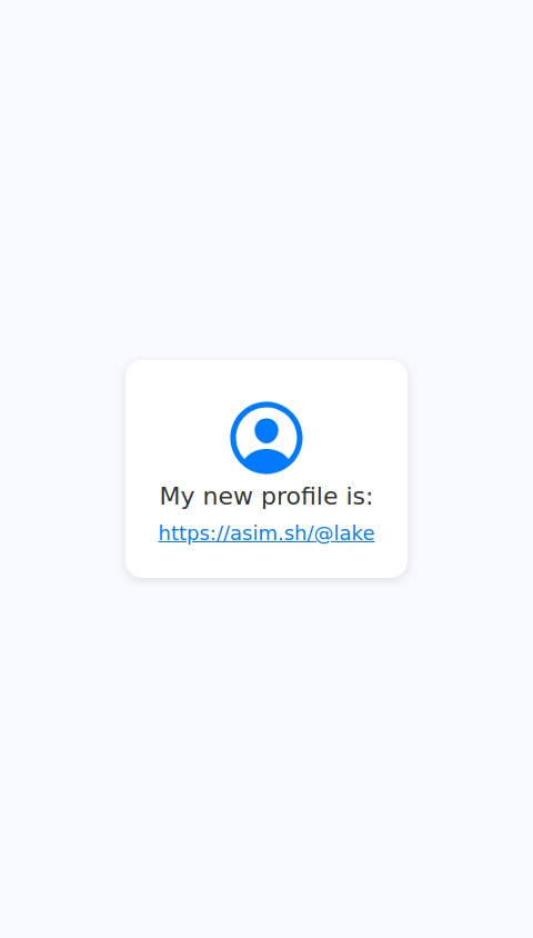 My new profile is @lake