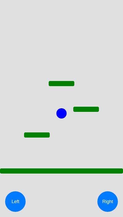 Create a basic 2D vertical jump game using HTML/CSS. The characters and platforms should be just shapes (will add assets later). Code everything in one file.