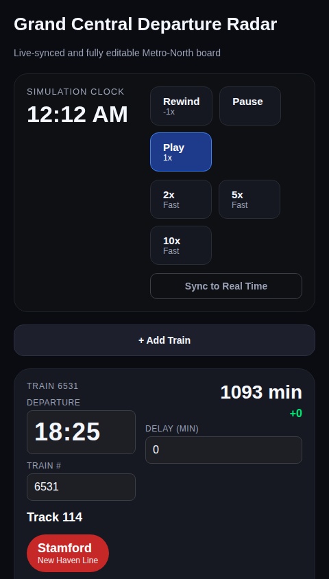 Metro-North Radar Board