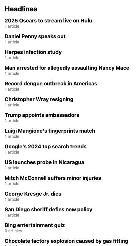 Just News Headlines