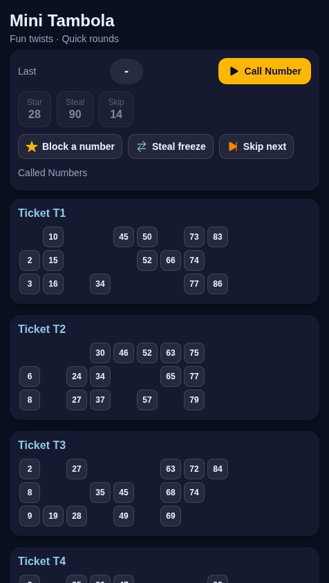 Tambola Twist Bingo