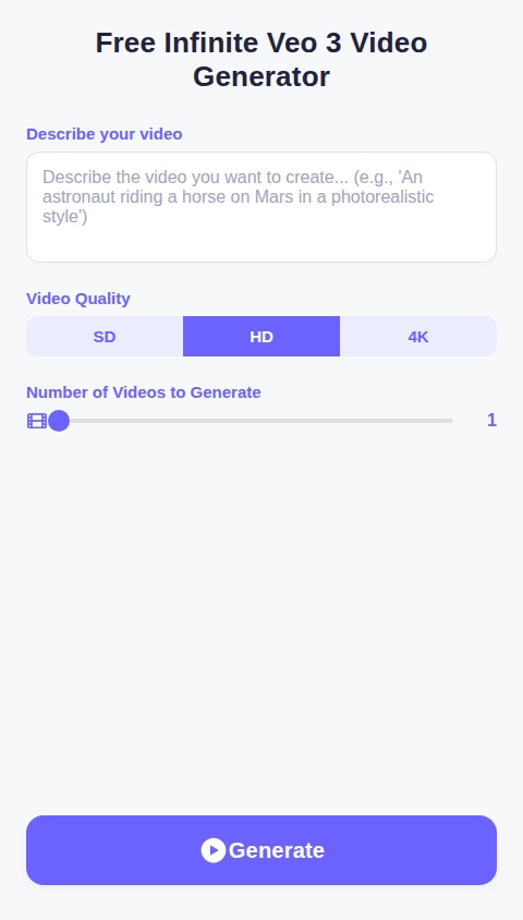 Free Infinite Veo 3 Generator