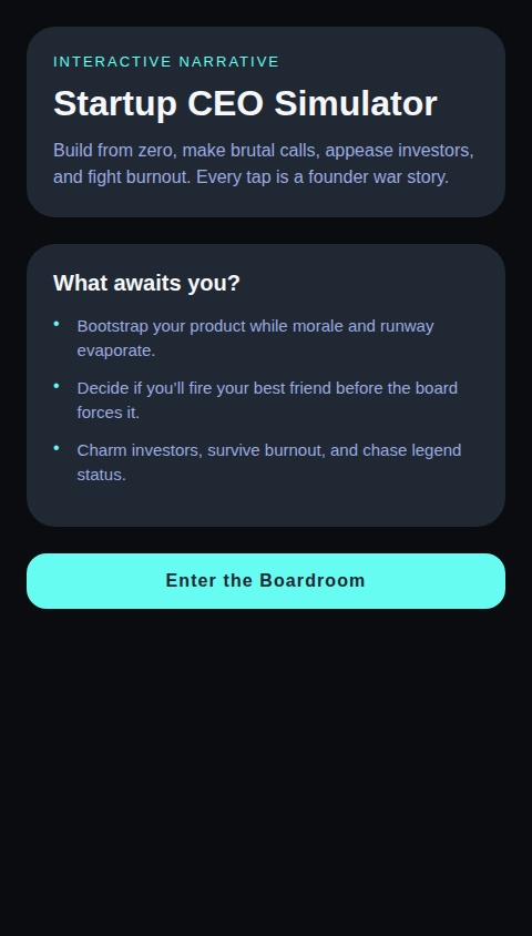 Startup CEO Chronicles