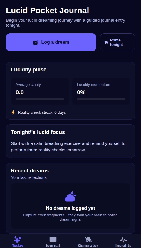 Lucid Dream Journal