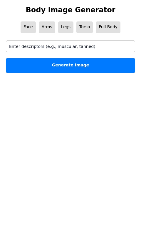 A body specific image generation app