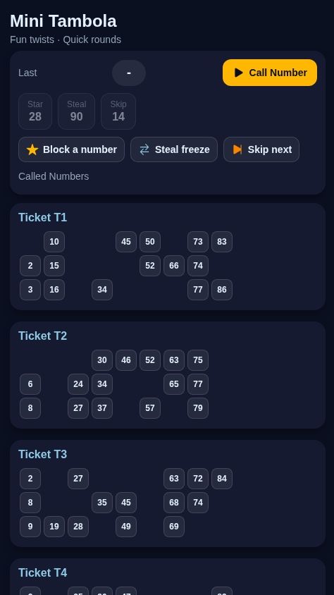 Tambola Twist Bingo