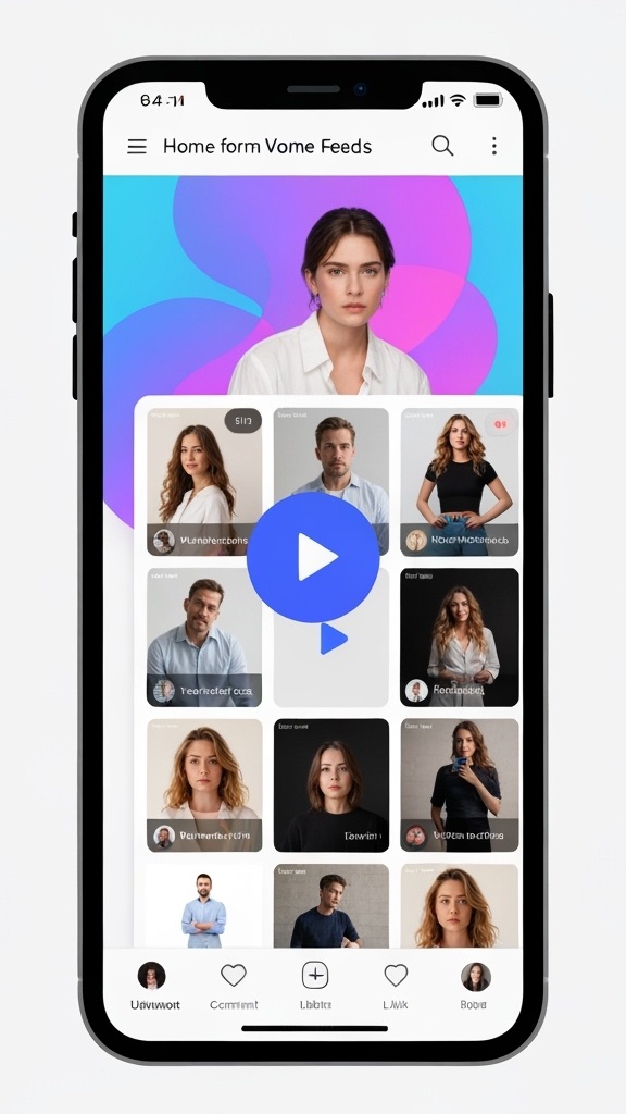 Create a video-sharing app that supports both short-form and long-form video content. The app should have the following features:
1. **Dual Home Feeds:**
* The app should open to a tabbed interface.
* **"Shorts" Tab:** A full-screen, vertical, auto-playing feed for discovering short videos. Users can swipe up and down to navigate between videos.
* **"Videos" Tab:** A browsable feed for long-form content, displaying videos as a list or grid with a thumbnail, title, creator name, and view count.
2. **Video Player Experience:**
* **Shorts Player:** The UI for liking, commenting, and sharing should be overlaid on the video.
* **Long-Form Player:** Tapping a long-form video opens a dedicated player screen with standard video controls (play/pause, timeline scrubber), video title, description, and a comments section below.
3. **Video Creation and Upload:**
* A prominent button for users to create content.
* When uploading, the user must specify if the video is "Short" or "Long-Form."
* Users can upload from their device library or record directly in the app. The video in the attachment `https://user-images.githubusercontent.com/12345/67890.mov` is a good example of the type of video content to expect.
* Users must add a title to their video. A description is optional.
4. **User Interaction:**
* Users can like and comment on all videos.
* Users can follow creators.
* The "Shorts" feed should prioritize content from followed creators and recommend new content.
5. **Creator Profile Page:**
* Accessible by tapping a creator's username.
* The profile should have separate, tabbed sections displaying grids of the user's "Shorts" and "Long-Form" videos.
All videos, comments, likes, and follower relationships should be stored persistently in a database and linked to the correct users.