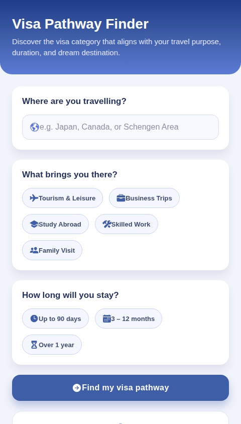 Visa pathway finder