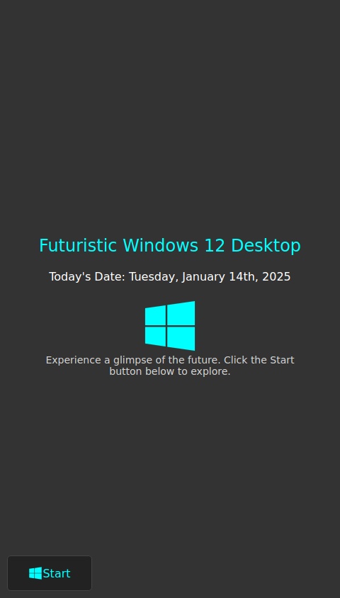 Futuristic windows 12 functional Desktop 