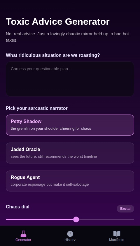 Toxic Advice Generator