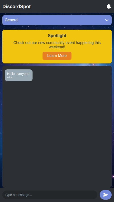 Make an social media app similar to discord but with a spotlight