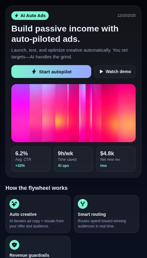 AI Auto Advertising site builds passive income