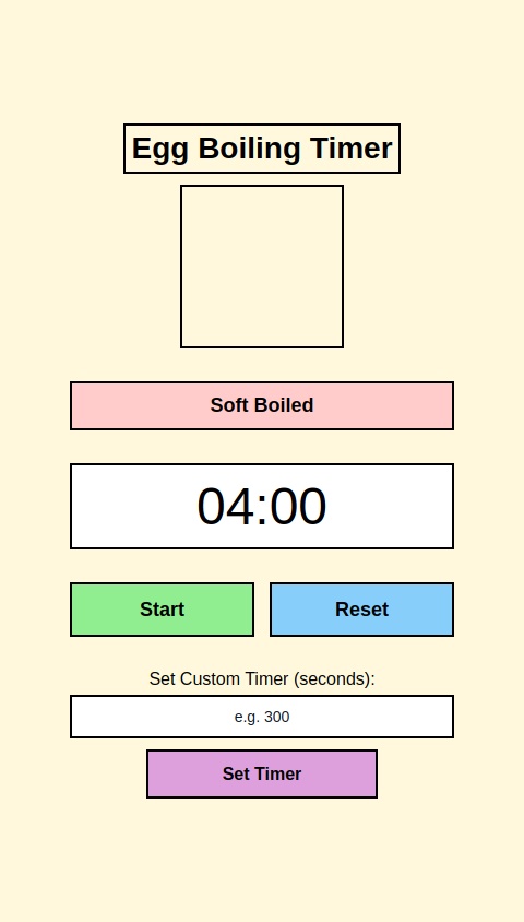 Create an app for eggs boiling timer with cute and pixelated design with each egg looking pic