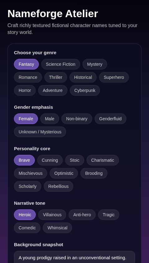 Character Name Forge