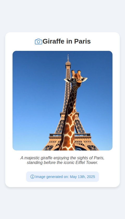 Girrafe standing in front of eiffel tower 