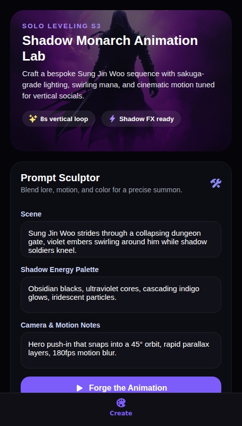 Sung Jin Woo Animations