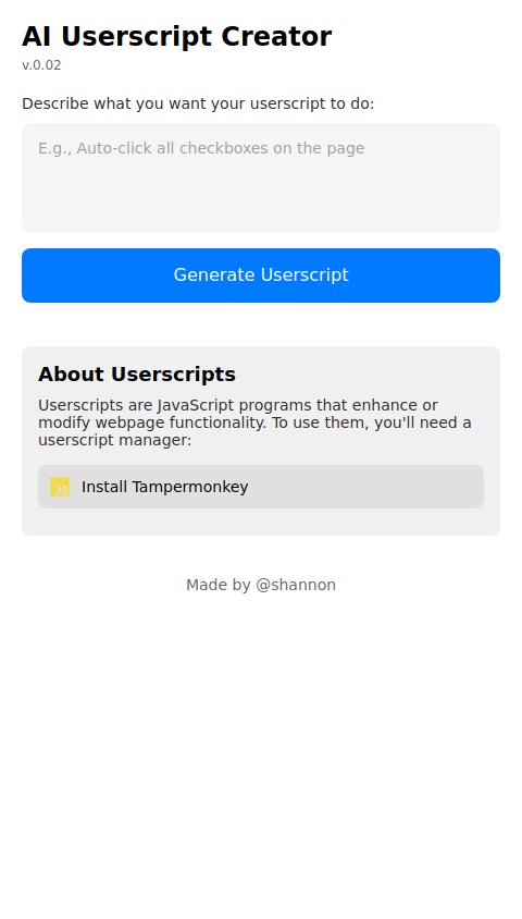 Userscript Creator [ v.0.02]