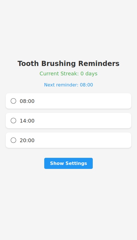 an app that remindes me to brush teeth during day 3 times