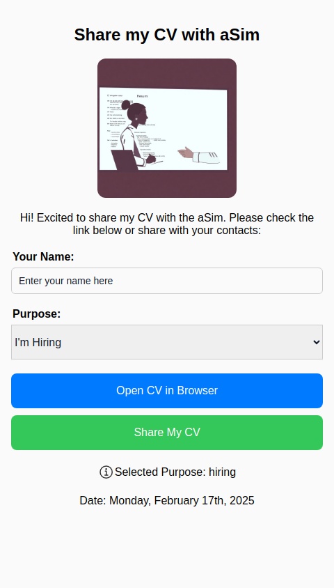 Hi! Excited to share my CV with the aSim

https://shorturl.at/HK1V5
