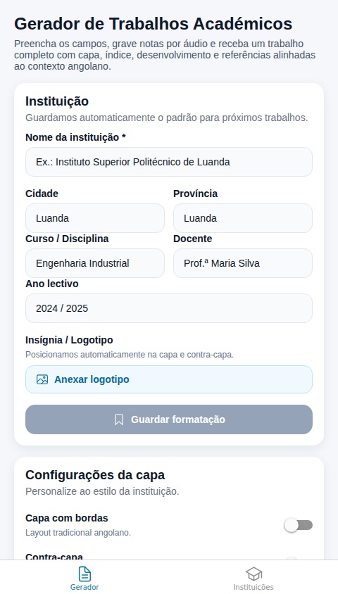 Trabalho Acadêmico Angolano