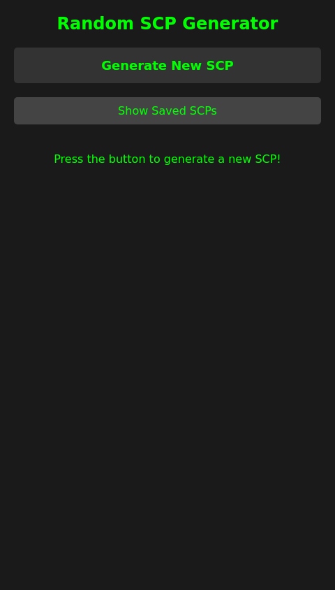 Random New SCP Generator