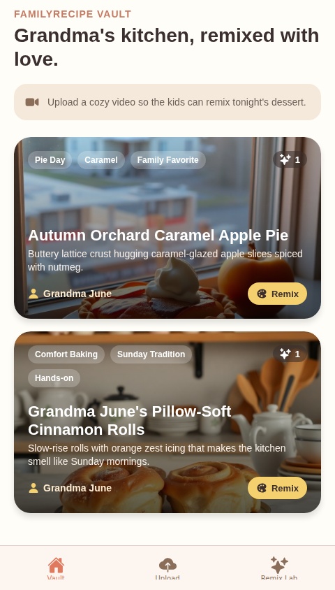 FamilyRecipe Vault