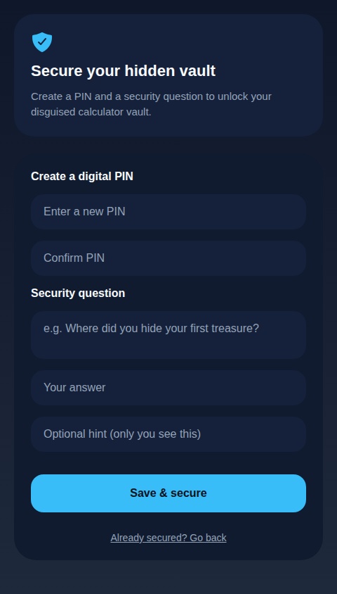 Secret Calculator Vault