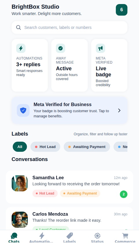 Whatsapp business simulation