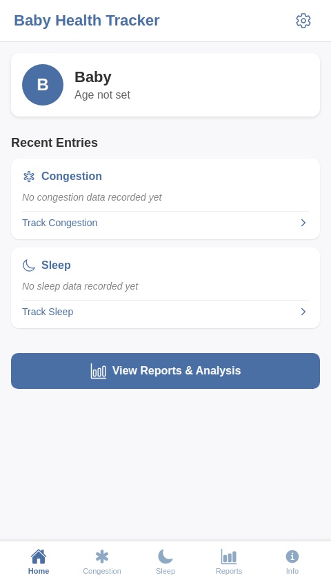 An app that tracks congestion levels and sleep for a 5 month old. We’re concerned that he’s literally been congested since he was born and want to have some solid data for the specialist doctor. Not really sure what metrics to track