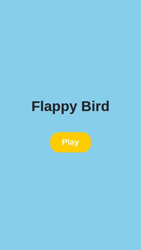 Build a native mobile game that replicates the core mechanics of Flappy Bird.

The game should include the following features:
1.  **Game Canvas:** A side-scrolling game view.
2.  **Player Character (Bird):**
    *   A bird character is present on the screen.
    *   Tapping the screen makes the bird "flap" upwards with a small burst of momentum.
    *   Gravity constantly pulls the bird downwards.
3.  **Obstacles (Pipes):**
    *   Pairs of pipes (one from the top, one from the bottom) continuously scroll from the right side of the screen to the left.
    *   Each pair of pipes has a fixed vertical gap between them for the bird to fly through. The vertical position of this gap should be randomized for each new pair of pipes.
4.  **Scoring:**
    *   The player's score starts at 0.
    *   The score increases by one for each pair of pipes the bird successfully passes through.
    *   The current score should be clearly visible on the screen during gameplay.
5.  **Game Over Condition:**
    *   The game ends if the bird collides with any pipe or touches the ground.
    *   When the game ends, display a "Game Over" screen that shows the final score and a "Restart" button.
6.  **Game Flow:**
    *   The game starts on a simple screen with a "Play" button.
    *   Pressing "Play" starts the game.
    *   After a game over, pressing "Restart" should immediately start a new game.
