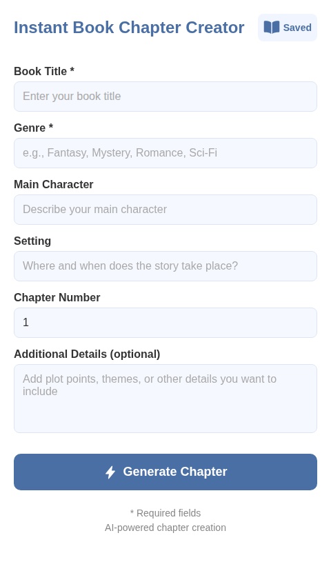Create books instantly