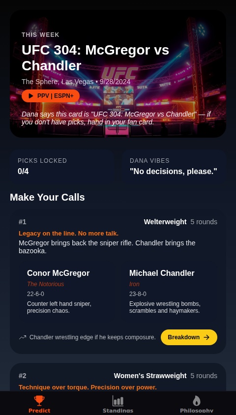 Dana White Fight Picks