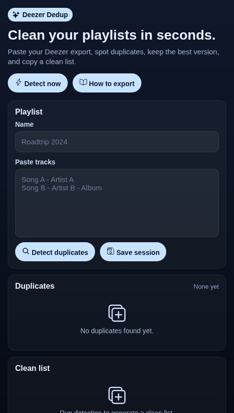 Deezer Dedup